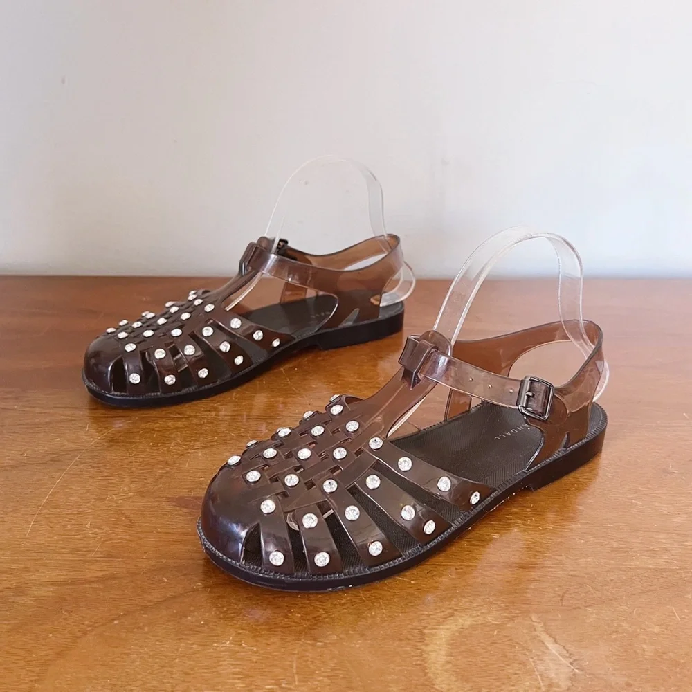 Loeffler Randall • Rhys Brown Jelly Sandal cage gladiator rhinestone strappy - Picture 2 of 15